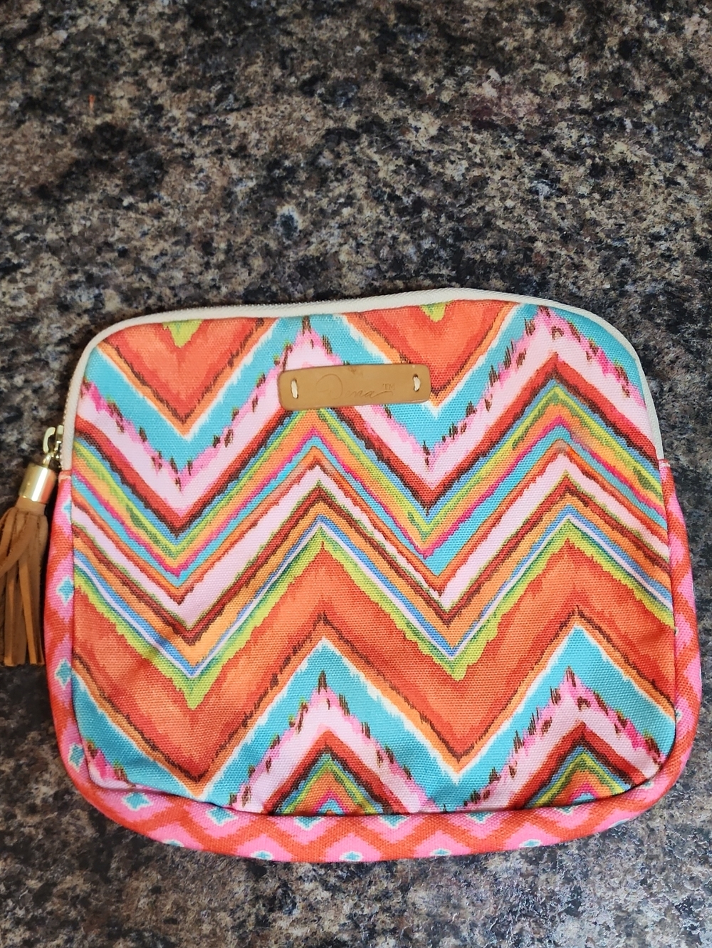 Multicolor  Cosmetic Pouch with Tassel